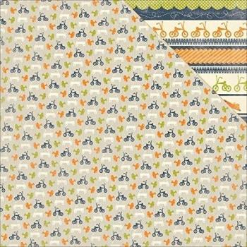 Darling Boy Double-Sided Cardstock 12X12-Wagons, Tricycles, Planes/Border Stripe