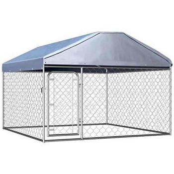 vidaXL Outdoor Dog Kennel with Roof 200x200x135 cm