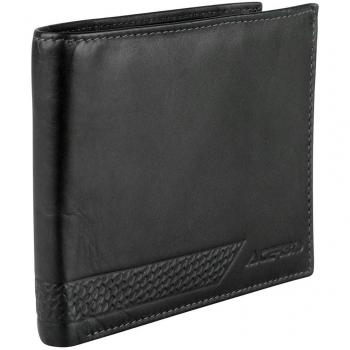 Cartera de piel Acerbis, billetera negra un tamaño, cartera corporada negra