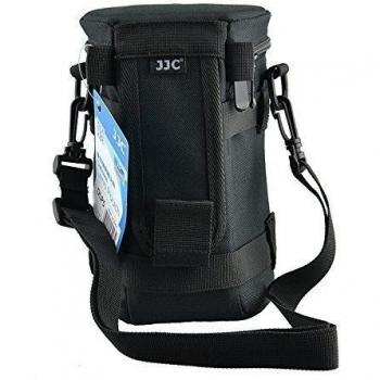 JJC DLP-5 120 x 220 mm resistente al agua Deluxe funda para objetivo con correa - negro