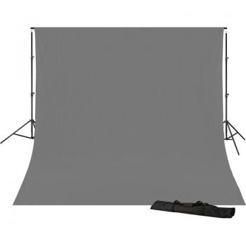 Soporte de Fondo para Sesión Fotográfica con Telón de Fondo Gris 3x6m