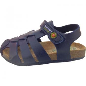 Sandalias cerradas de niño Pablosky de materiales reciclados color azul marino con cierre adherente y suela bio