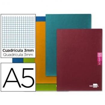Libreta Liderpapel Scriptus A5 Plus 48 hojas 90g/m2 cuadro 3mm con margen
