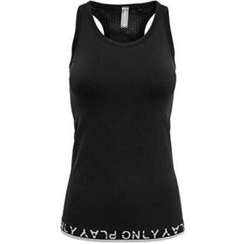 ONLY PLAY ONPPERFORMANCE UW Circular SL Top Camiseta sin Mangas, Black/Detail: W. Black & White Text, L para Mujer