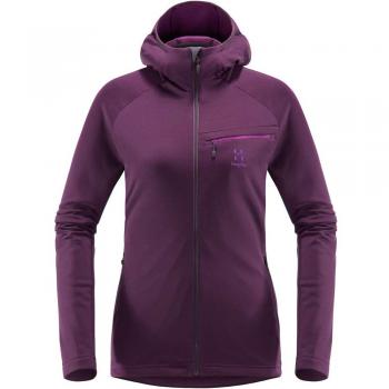 Haglöfs Khione Mid Hood Chaqueta, Mujer, Acai Berry, XL
