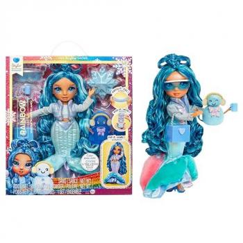 Rainbow High - Muñeca de Moda Winter Wonderland Skyler Bradshaw - 28 cm, color azul, con nieve mágica oculta que se hincha con agua, incluye kit de muñeco de nieve, recomendado para niños de 4 a