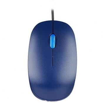 NGS Flame Blue - Ratón Óptico 1000dpi con Cable USB, Ratón para Ordenador o Portátil con 3 Botones, Ambidiestro, Azul