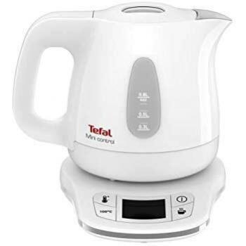 Hervidor de Agua Tefal Aprecia Mini Control 0.8L 2200W Blanco con Pantalla Digital y 7 Niveles de Temperatura