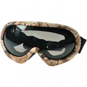 Gafas de esquí camuflaje acabado con doble gris lentes