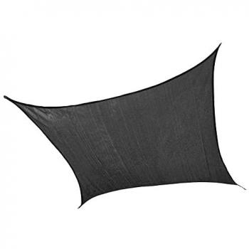Toldo Vela Rectangular Impermeable de 2x3 m - Protección UV para Jardín, Terraza y Patio - Color Negro