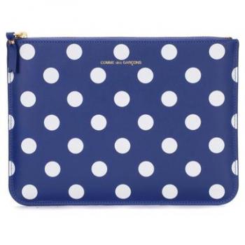 Sa5100pd Polka Dot Clutch Wallet Navy OS