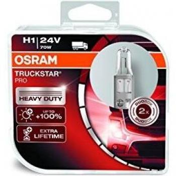 OSRAM TRUCKSTAR PRO H1, lámpara para faros halógena, 64155TSP-HCB, vehículo industrial de 24 V, caja doble