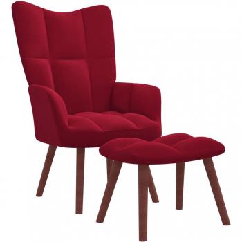 Sillón de relax con taburete de terciopelo en gris claro, gris oscuro y verde oscuro