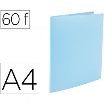 Carpeta Liderpapel Escaparate 60 Fundas Polipropileno DIN A4 Color Celeste Opaco