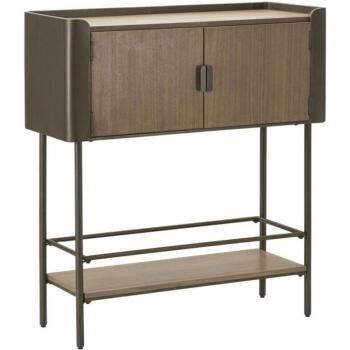 Consola MF610 Epikasa de Madera y Metal, Gris y Marrón, 100x42x110 cm