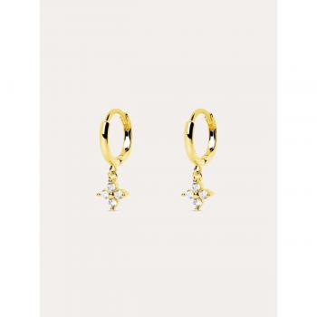 Pendientes Singularu Hindi - Aros de Plata de Ley 925 bañados en Oro de 18 Kt. con Cierre Congo - Joyas Elegantes para Mujer