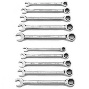 Gearwrench 72 Tooth 12 Point Ratcheting SAE/Metric Wrench Set - 10 Piece