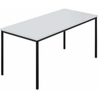 Mesa Rectangular de Tubo Redondo Revestido 1500 x 800 mm, Color Gris/Antracita - Kaiserkraft