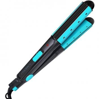 Sytech SYPP22AZ Plancha de Pelo 2 en 1 Alisador y Rizador, Placas Revestidas de Cerámica, Calor Uniforme, Temperatura Constante, Diseño Ergonómico