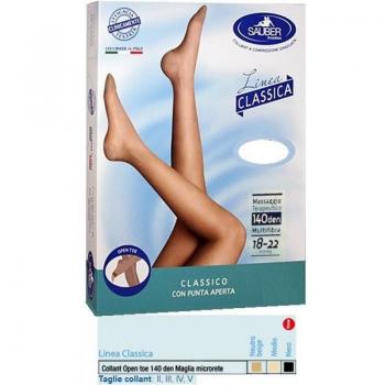 Sauber Pantimedia Open Toe 140Den Microred Negro Talla 3