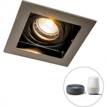 Foco empotrable de acero con bombilla inteligente Wifi GU10 - CARREE