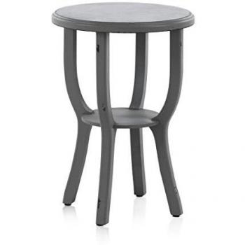 GEESE 7496 - Mesita redonda auxiliar, color gris
