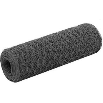 vidaXL Malla alambre hexagonal acero recubrimiento PVC 25x0,5 m gris