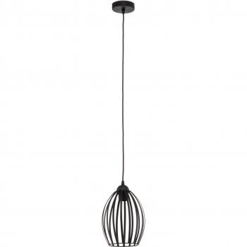 Lámpara colgante HELAM DALI en negro, 1 luz, marco de alambre negro, diámetro 18 cm