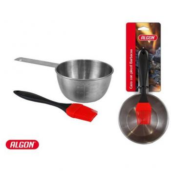 Cazo con aplicador para barbacoa de 135cm de algón.