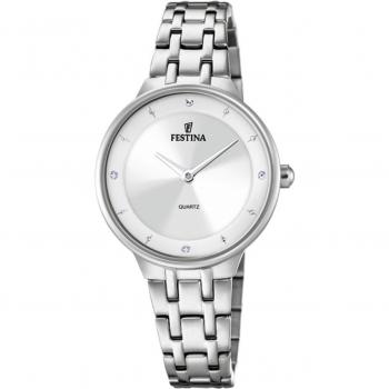Reloj Festina Mademoiselle F20600/1 para Mujer, Caja de Acero Inoxidable 316L, Esfera Plateada