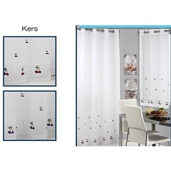 Export Trading Eden Keers - Cortina, color blanco/ rojo, talla 100 x 150 cm