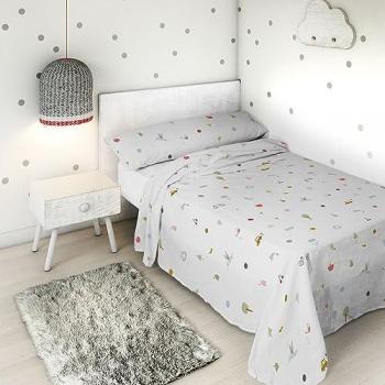 Juego de Sábanas Infantiles 100% Algodón Salva la Tierra Coordinado Cama 90 Fabricado en España