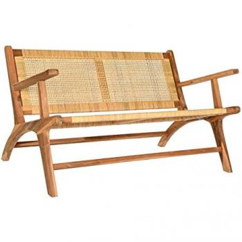 Banco DKD Home Decor de Ratán Marrón Natural 120 x 76 x 68 cm Estándar