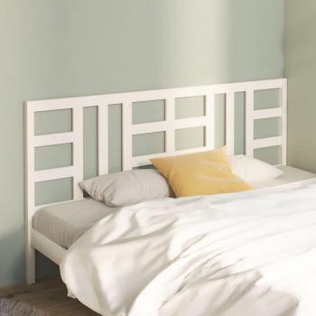 Cabecero de cama blanca 186x4x100 cm de madera maciza de pino