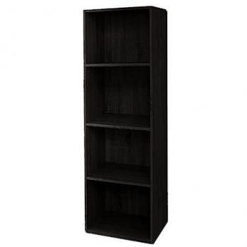 Librería de madera Wengué con 4 estantes, 40x29x132 cm