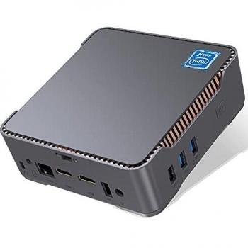 Mini PC, 6GB DDR4 + 128GB ROM, Intel Celeron J4125 Windows 10 Pro Mini Ordenador de sobremesa, Soporta 2 HDMI + 1 X VGA, WiFi Doble Banda, Gigabit Ethernet, BT 4.2, 4K HD@60Hz