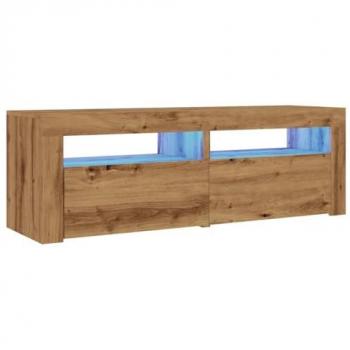Mueble de TV luces LED madera roble artisan 120x35x40 cm vidaXL, Soporte de TV, Mueble Multimedia, Consola de TV, Mueble HiFi