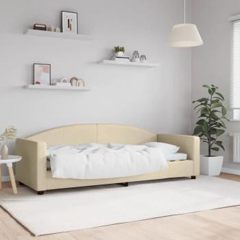 Sofá cama tela color crema 80x200 cm sin colchón