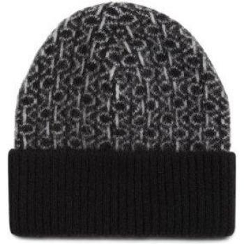 Calvin Klein Women's Monogram Fold Beanie Hat K60K612595 Black