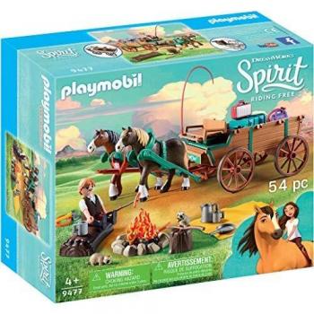 PLAYMOBIL DreamWorks Spirit Papá de Fortu y Carruaje, a Partir de 4 Años