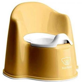 BABYBJÖRN Silla de orinal, plástico, polvo amarillo/blanco