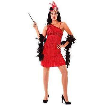 EUROCARNAVALES Disfraz de Charlestón Rojo para Mujer
