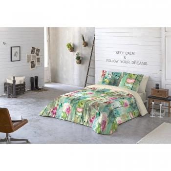 Euromoda Lovers, algodón, Verde/Beige, Cama 180