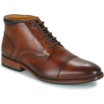 Botines Redskins VISUEL de cuero marrón con talón plano y cordones redondos para hombres - Talla 42
