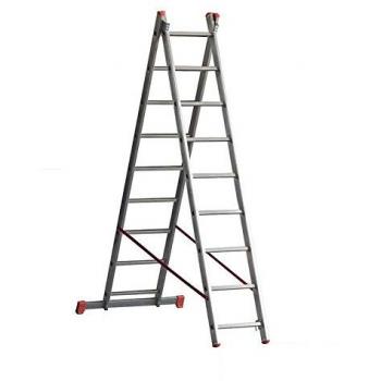 Escalera de Aluminio 9+9 Peldaños 2,60m Marchetti EN131