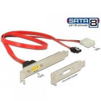 Placa de ranura SATA 6 Gb/s con conector hembra de 7 pines y alimentación Molex macho de 2 pines a SATA macho de 8 pines - Cable SATA 0,6 m en Negro,