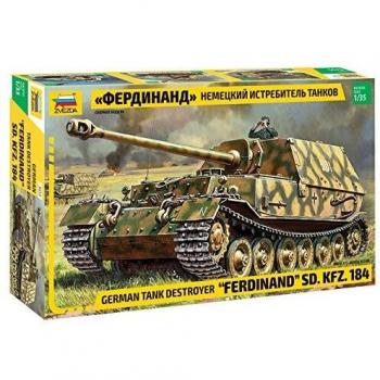 Zvezda 3653 500783653-1:35 SD. Maqueta de Coche, diseño de Tigre de Ferdinand 184, Kit de Montaje, construcción de Modelos, aficiones, Manualidades, Kit de Montaje de plástico, sin Pintar