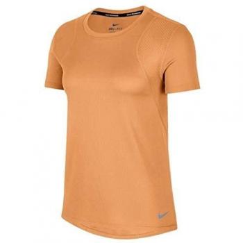 Nike W Nk Run Top SS, Mujer, Fuel Orange/Reflective silv, M