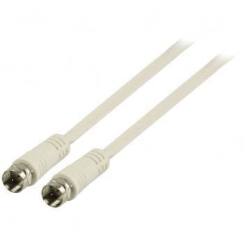 White F-type Female to Female Coaxial Cable - 2m