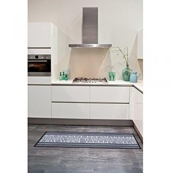 Salon Tapis-Alfombra de cocina 1 BON APPETIT de poliamida, diseño moderno, poliamida, gris, 50 x 150 cm